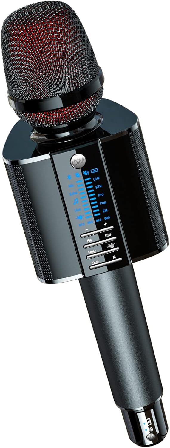 BONAOK Karaoke Microphone,2022 Version Bluetooth Wireless UHF Karaoke Mic Speaker, Portable Handheld Karaoke Machine Compatible with Car/Phones/PC G20 Black