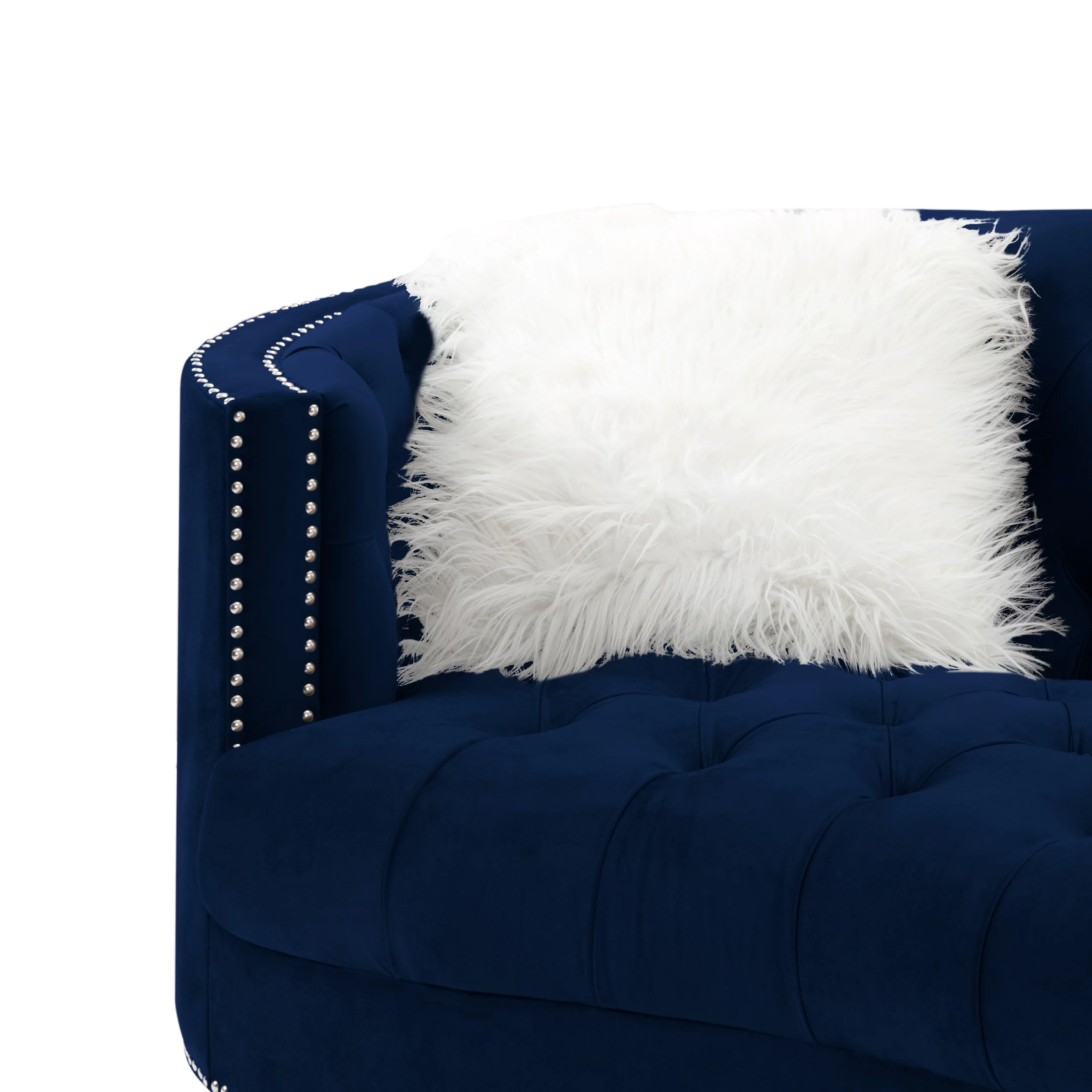 3 Piece Living Room Set Navy Blue Velvet