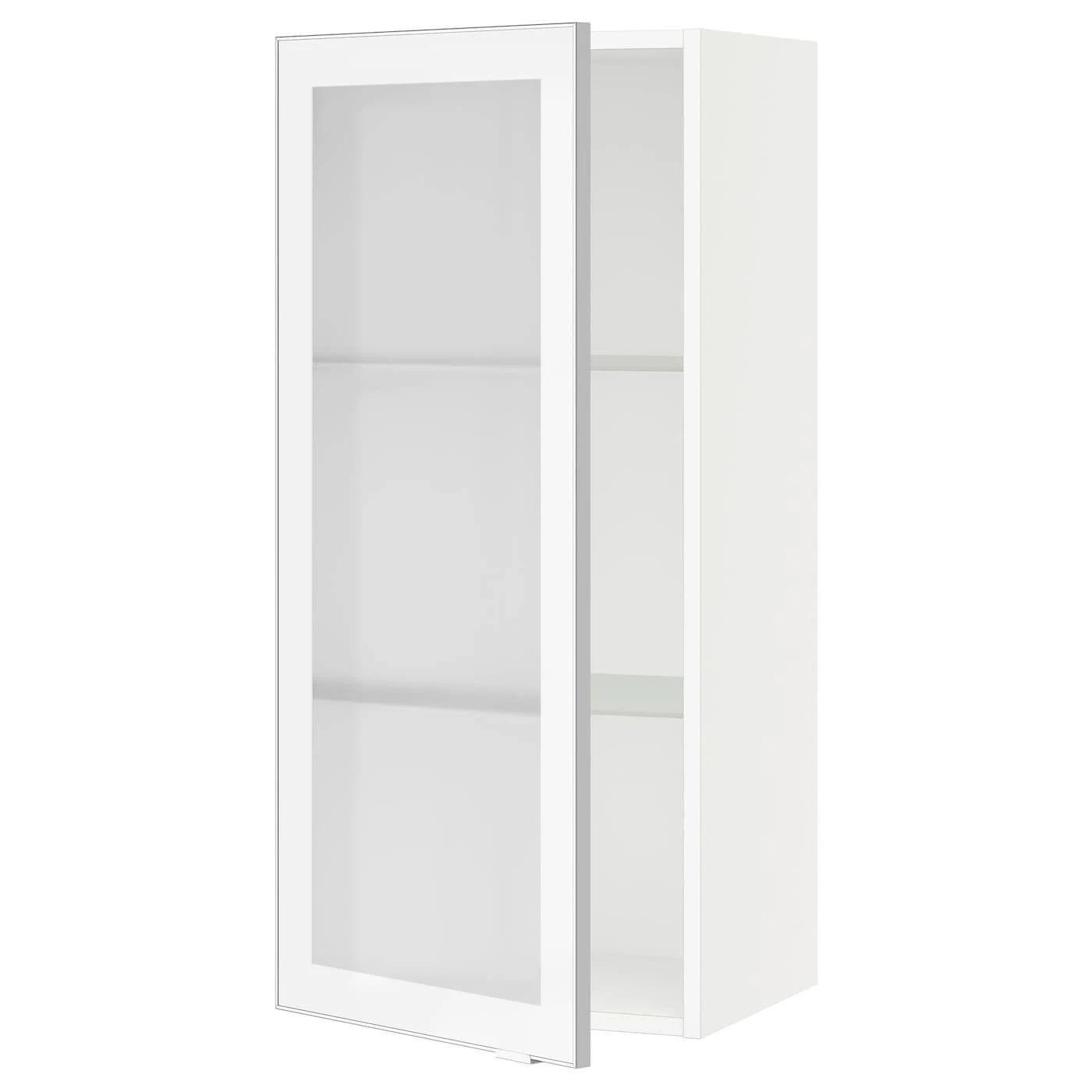 IKEA - SEKTION Wall Cabinet with Glass DOOR, white/Jutis Frosted Glass, 18x15x40 49376879