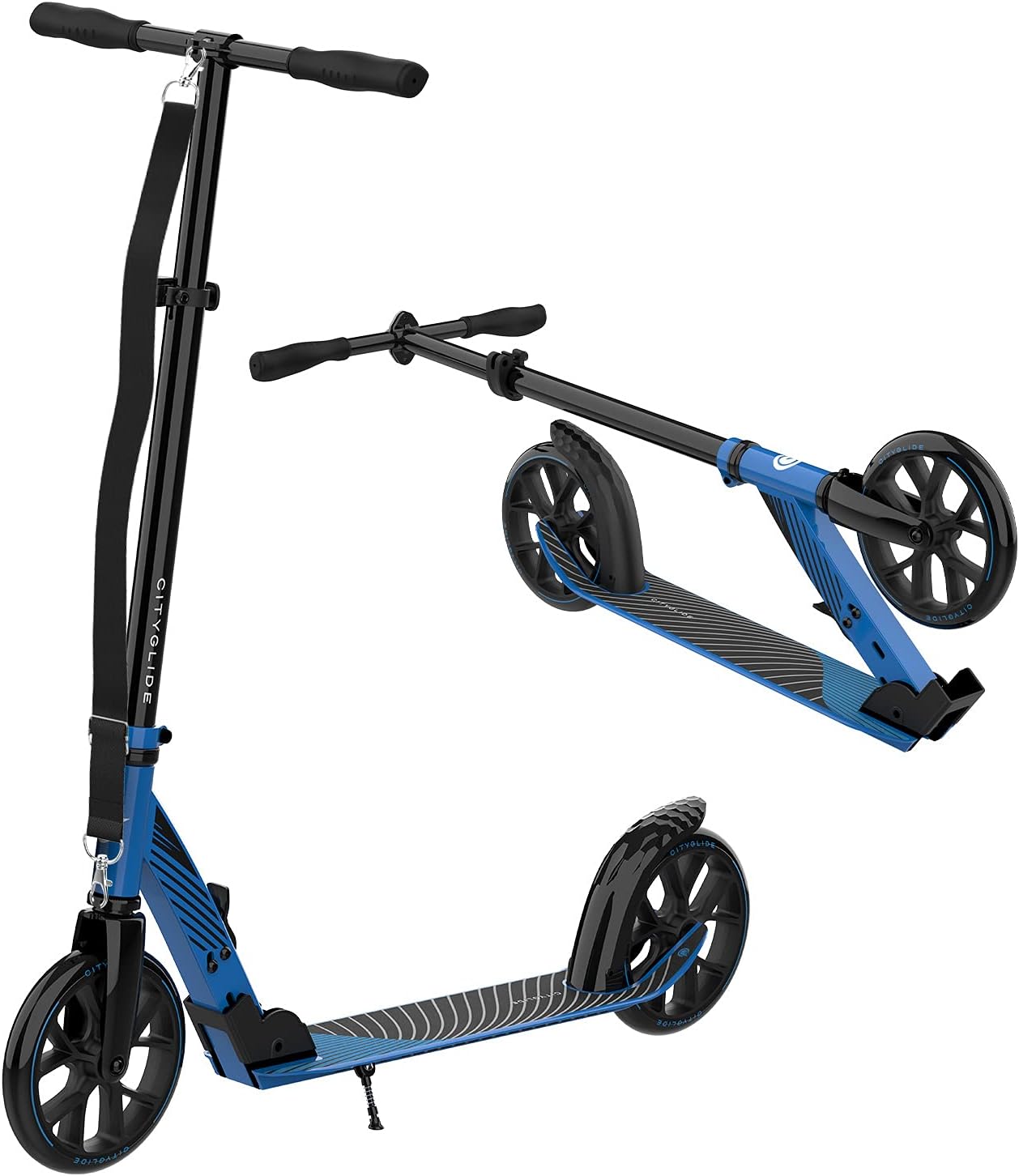 CITYGLIDE C200 Scooter for Adults -Foldable, Lightweight, Adjustable Adult Scooter 300 lbs Capacity - Kick Scooters for Adults with Carry Strap and Kickstand
