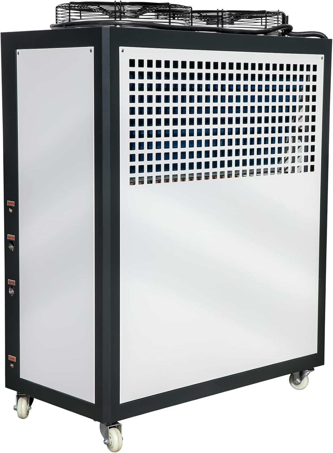 VEVOR Air Cooled Water Chiller 5 Ton Portable, 5Hp 53L Tank Industrial Chiller, Finned Condenser w/Micro-Computer Control, 15KW Cooling Capacity Stainless Steel Tank Chiller Machine for Cooling Water