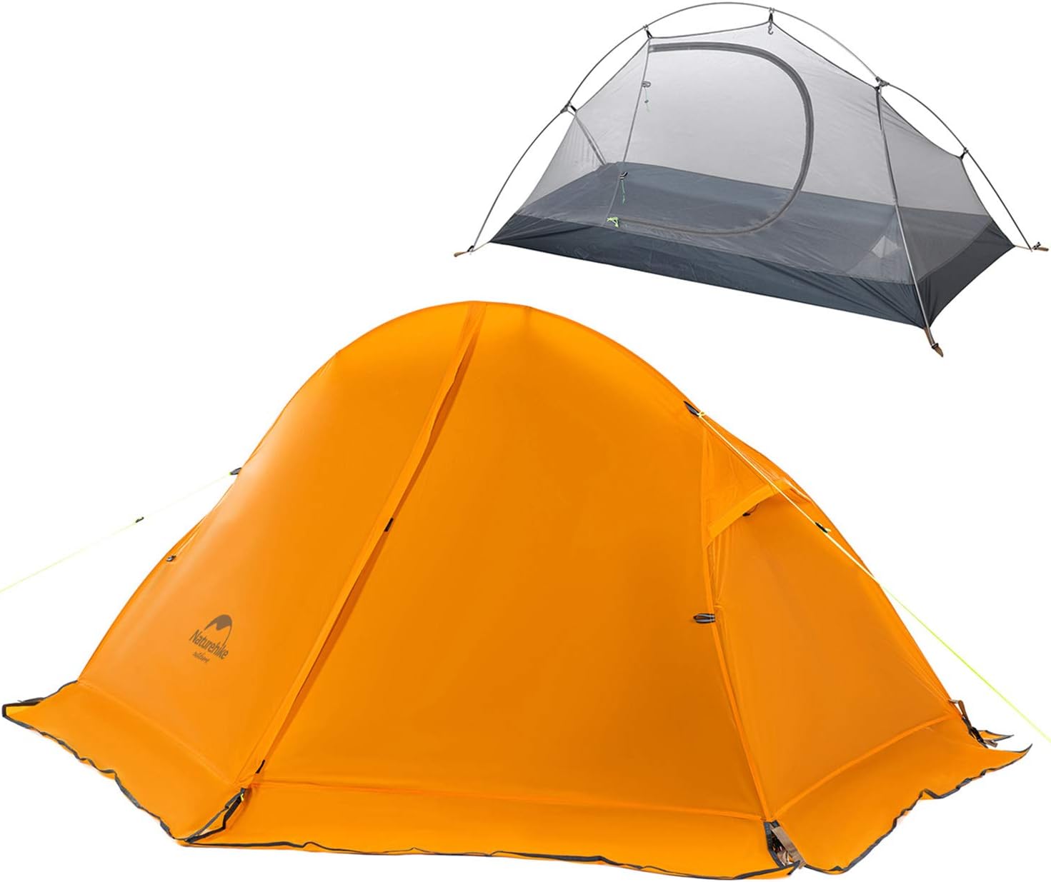 Naturehike Backpacking Camping Tent 1 Person Ultralight Waterproof Compact Portable Lightweight for Outdoor Hiking Cycling Bikepacking, 3-4 Season, Easy Setup, Anti-UV, Large Size with Footprint