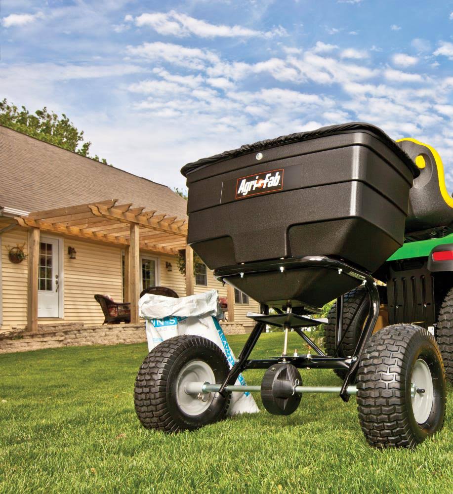 Agri-fab, Inc .175 lb. Broadcast Tow Behind Spreader Model #45-03297, Black