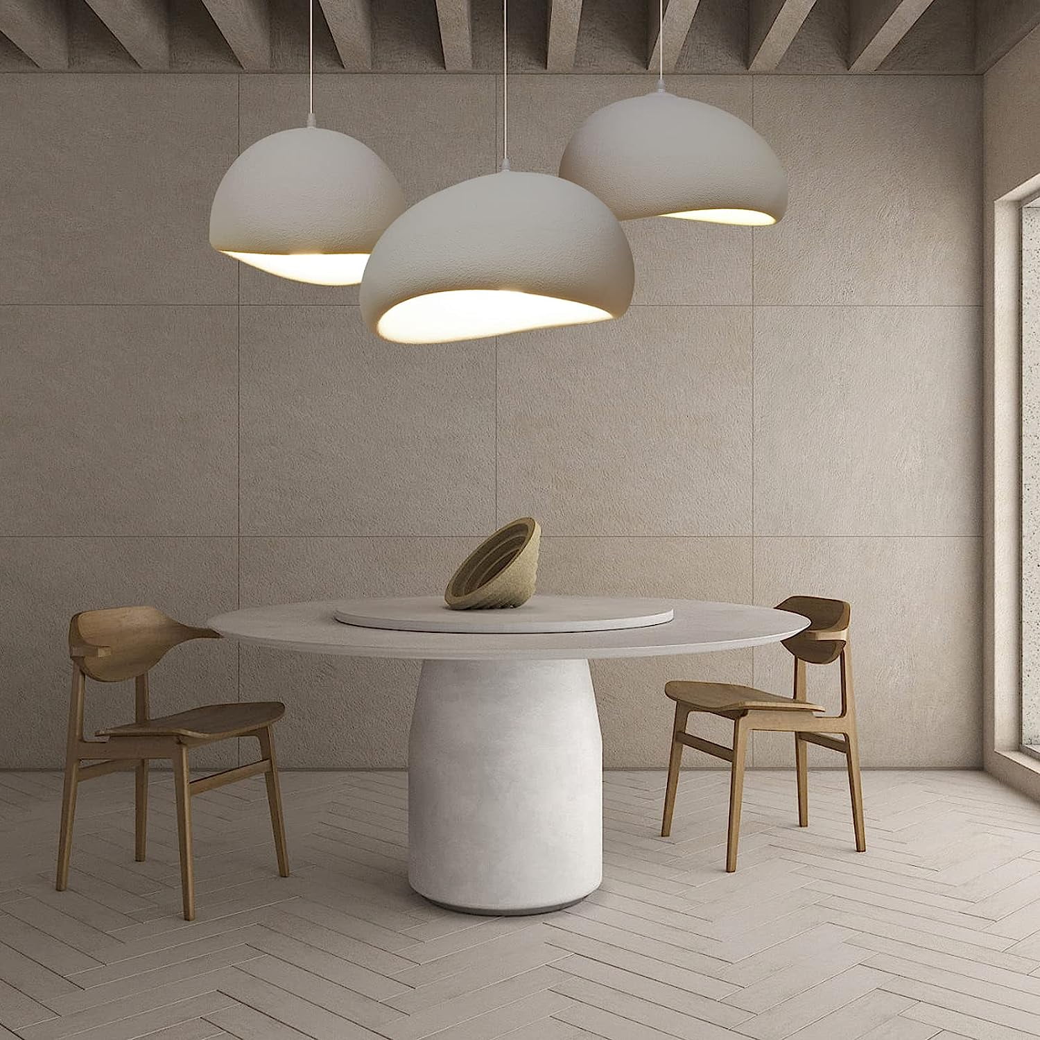 Arturesthome Nordic Japandi Living Room Handmade Oval Resin Chandelier Lamp