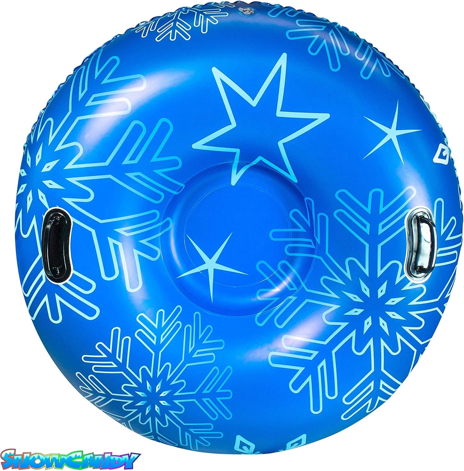 SNOWCANDY Snow Tube 48 Blue Pro-Tuber Edition, Inflatable Snow Sled Toboggan for Kids and Adults, Heavy Duty with Handles and Bottom, Winter Outdoor Sledding, Easy to Inflate and Deflate