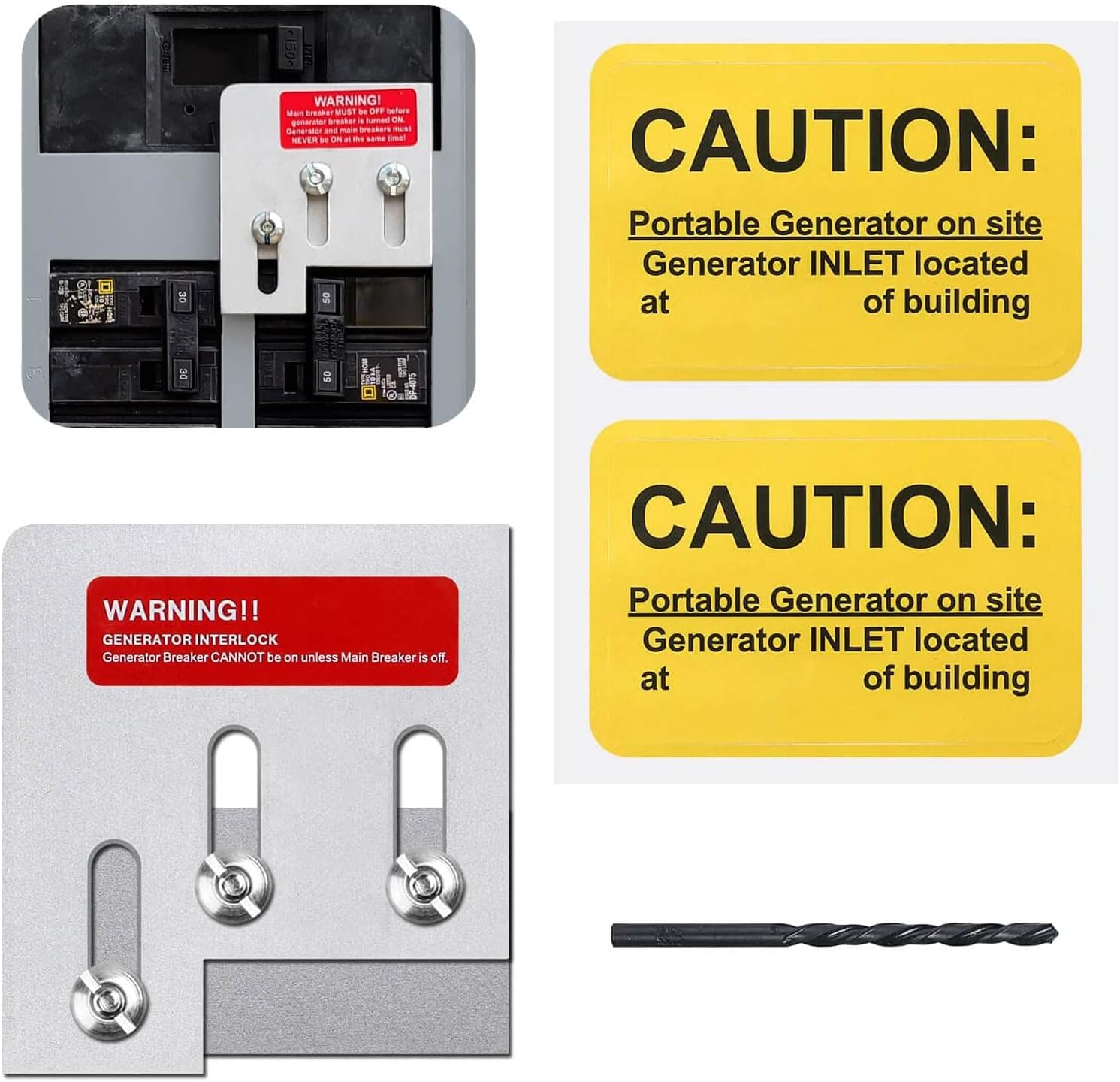 Generator Interlock Kit Compatible with Square D QO or Homeline 150 or 200 amp panels. 1 3/8 inches Spacing between main and generator breaker, Professional and Interlock Kit1 Pack of 2
