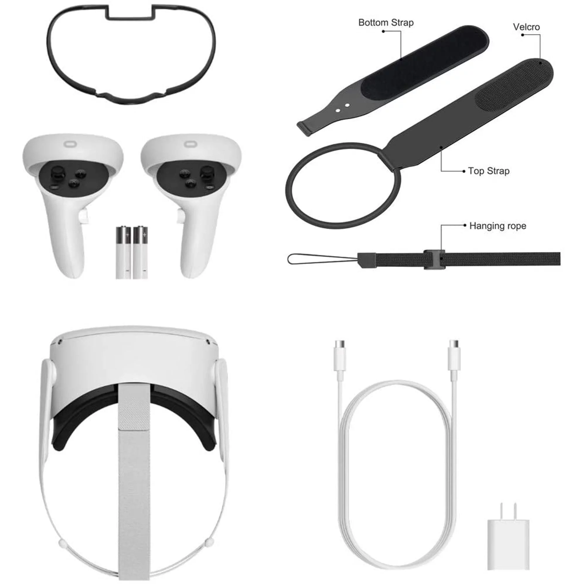 Oculus Quest 2 — Most Advanced All-in-One Virtual Reality Gaming Headset-256GB with Mazepoly Knuckle Straps and Cleaning Cloth