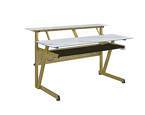 IM200 Series Tempered Glass Music Studio Workstation with 2 x 4U Rack (Black)