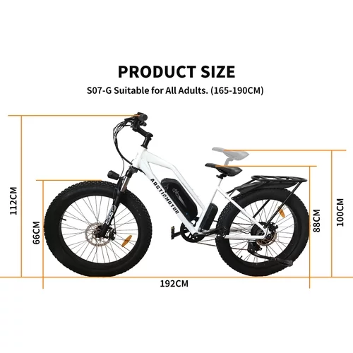 AOSTIRMOTOR 26" 750W Camouflage Electric Bike Fat Tire P7 48V 12.5AH Removable Lithium Battery for Adults with Detachable Rear Rack Fender(White)S07-G - Curated Treasures Market