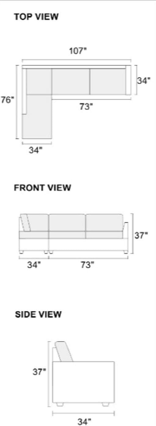Sectional sofa Red Velvet #F6419