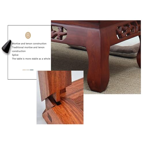 Low Table Bay Window Japanese Floor Table, Small Coffee Table & Tea Table, Low Table for Sitting on The Floor, Wooden Balcony Tatami Low Table Table for Living Room, Bay Window(01)