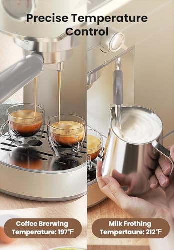 Gevi Espresso Expresso Machine 20 Bar with Auto Milk Frother, Professional Espresso Maker with Steam Wand, Compact Stainless Steel Cappuccino & Latte Machine, Gift for Coffee Lover, Home Baristas