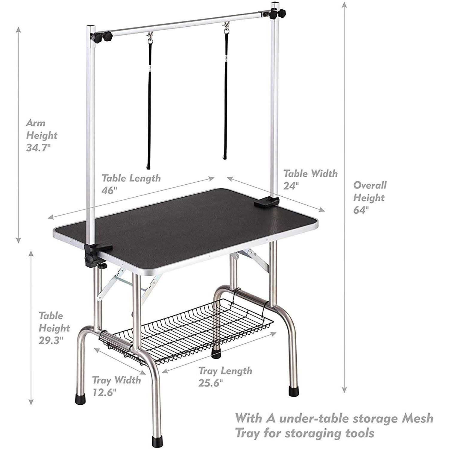 TRODEP Pet Grooming Table for Large Dogs Professional Heavy Duty Adjustable Dog Grooming Table with Arm &amp; Noose &amp; Mesh Tray - Pet Supplies online store