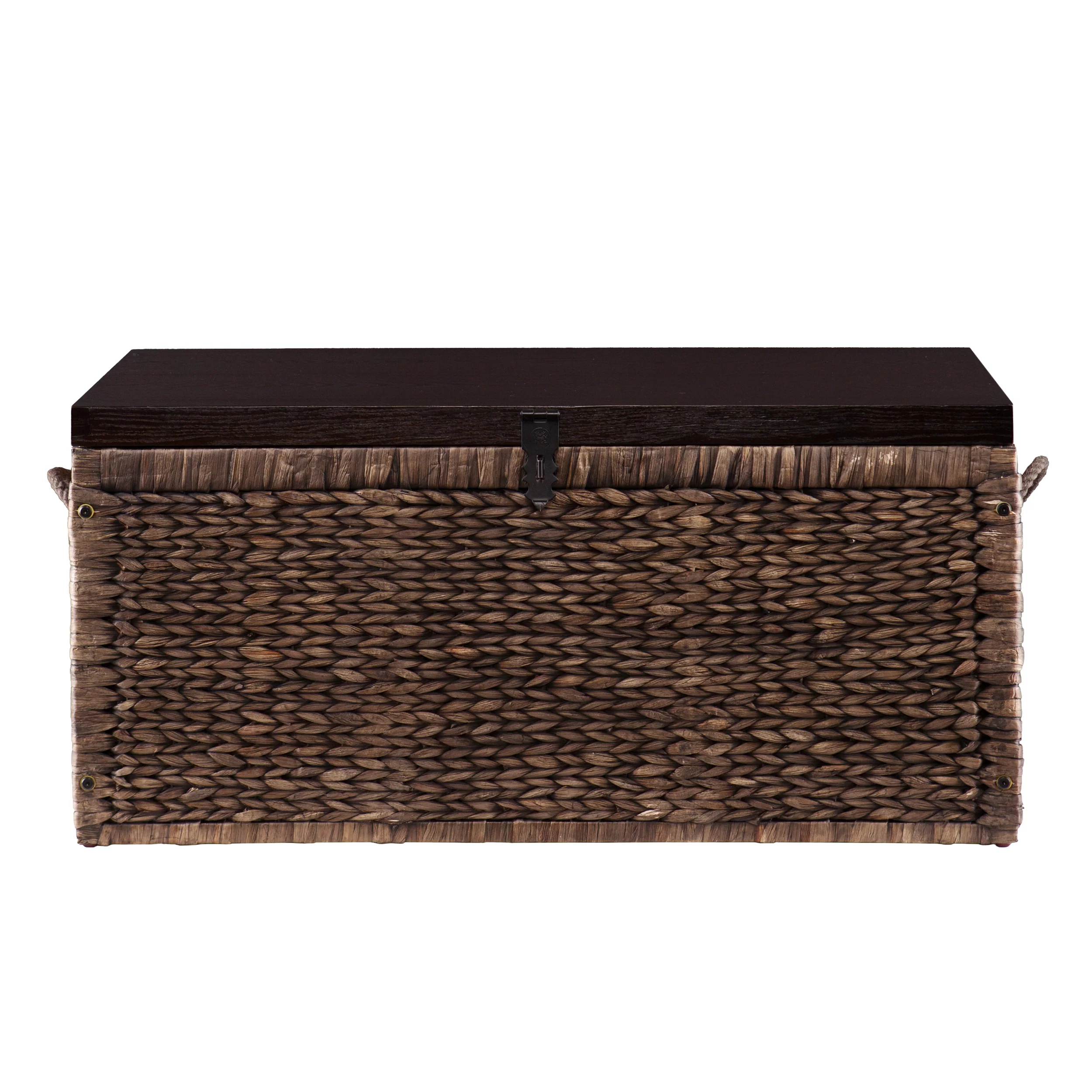 Samford Water Hyacinth Storage Trunk, Blackwashed with Espresso