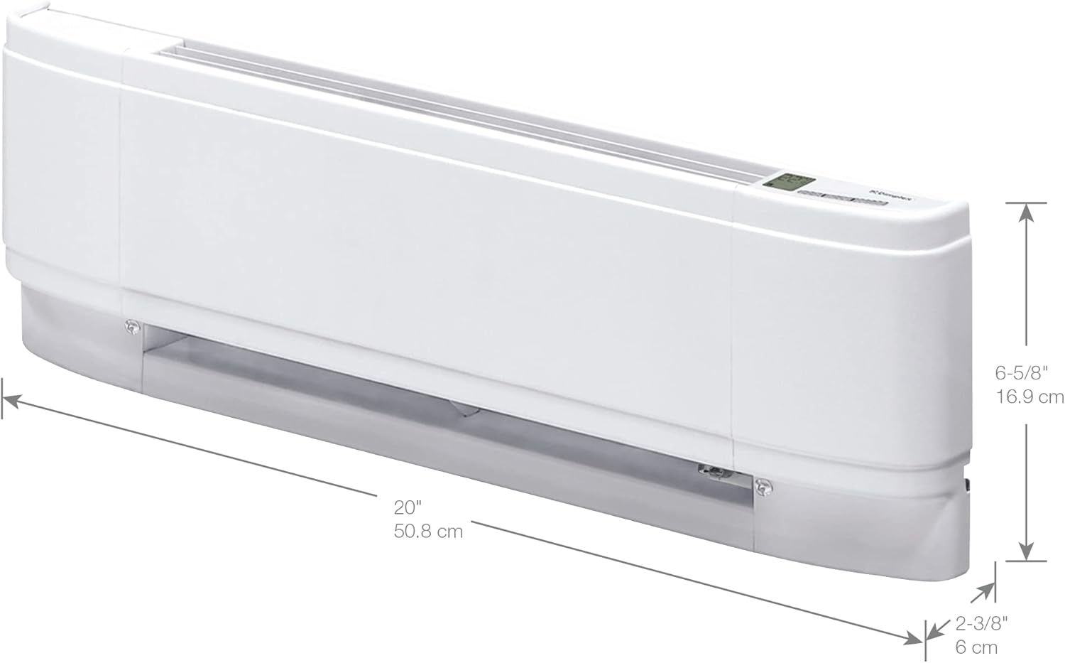 Dimplex 20" Connex Proportional Linear Convector Baseboard Heater With Built-In Thermostat Model: PC2005W31), 240/208V, 500/375W White