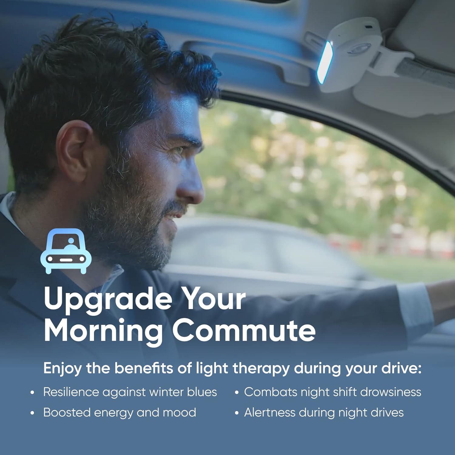 Luminette Drive® Light Therapy Lamp - Portable & Wireless Light Therapy Lamp for Use While Driving in The Car - Happy Lamp for Sleep Disorders & Winter Blues