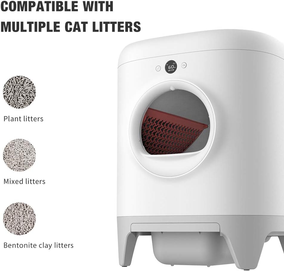 PETKIT Pura X Self-Cleaning Cat Litter Box, No Scooping Automatic Cat Litter Box fr Multiple Cats, xSecure/Odor Removal/APP Control Automatic Cat Littler Box with Mat