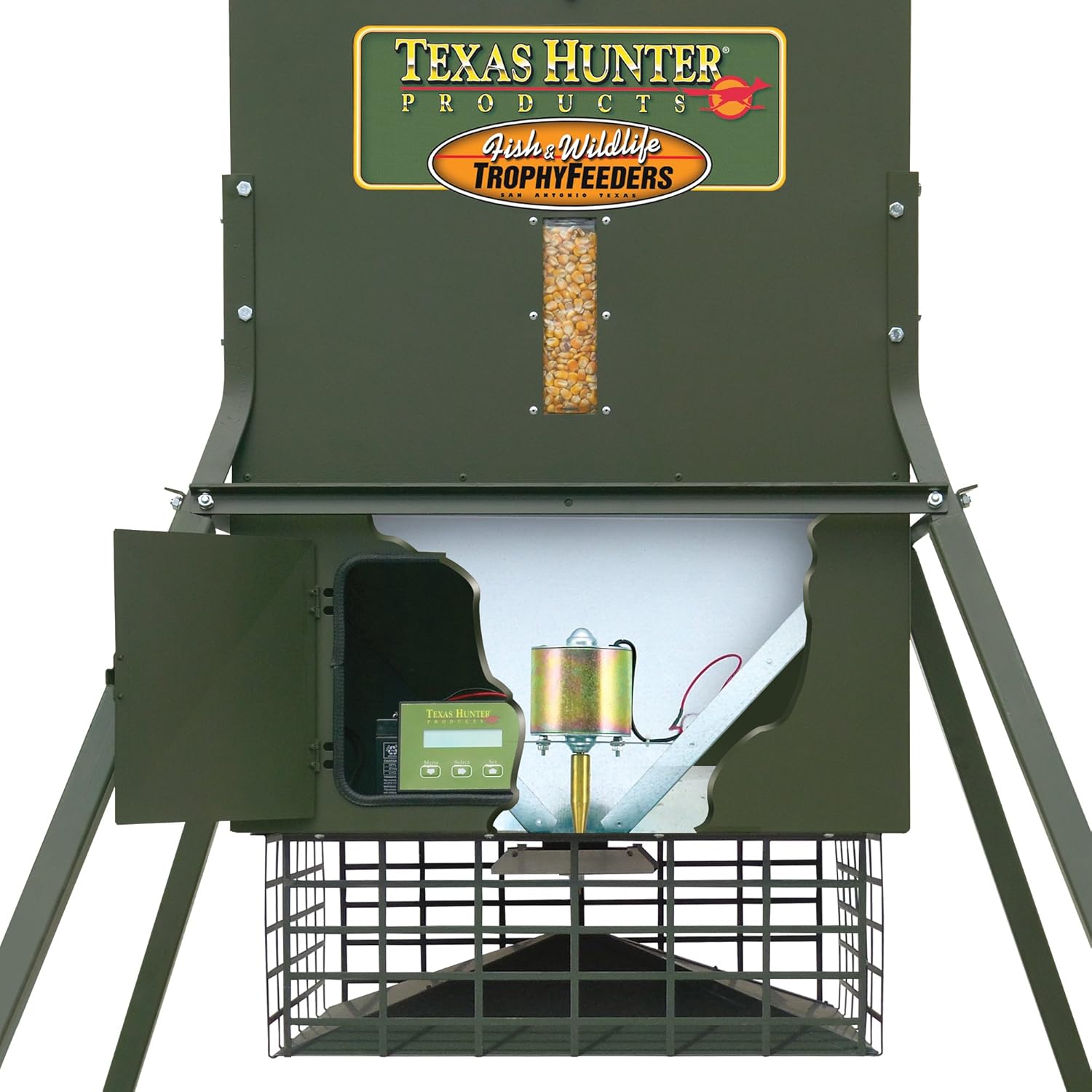 Wildlife & Deer Feeder w/ 8-Foot Heavy-Duty Extension Legs - 300 lb. Corn Capacity - Model TF300L8