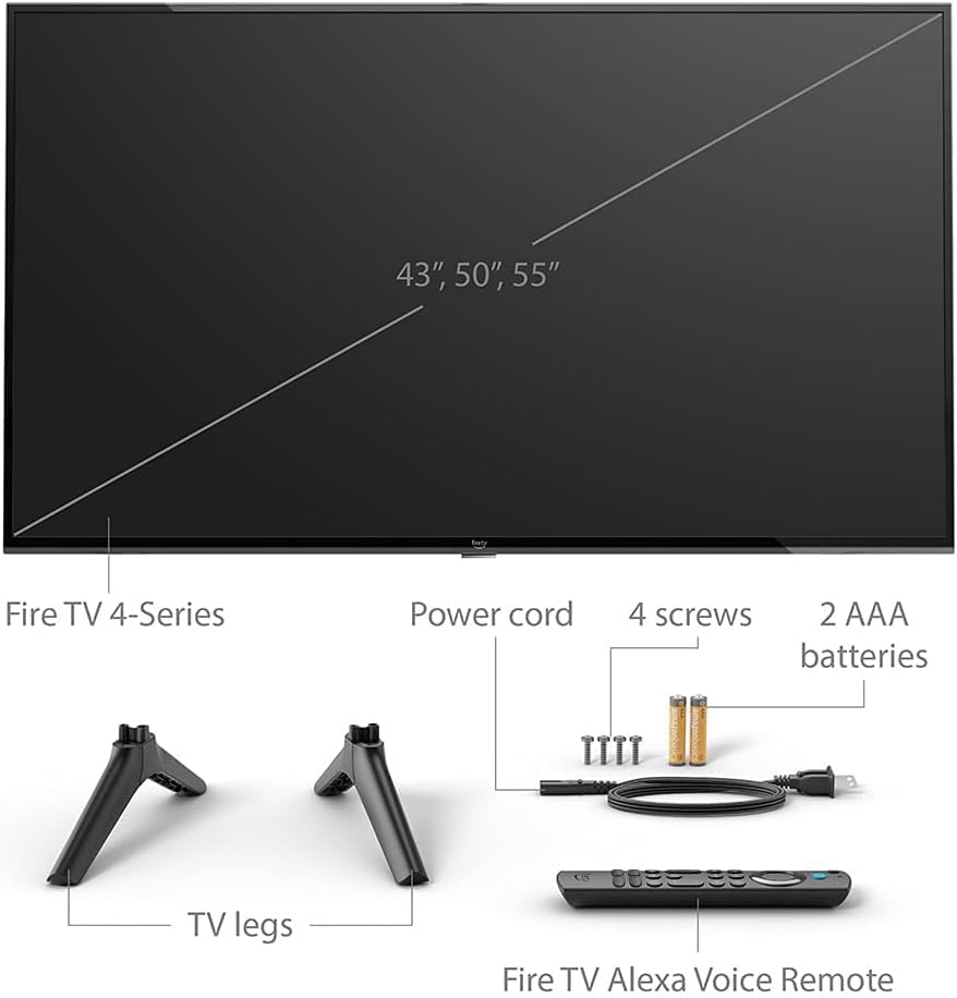 Amazon Fire TV 55 4-Series 4K UHD smart TV with Alexa Voice Remote Enhanced, stream live TV without cable