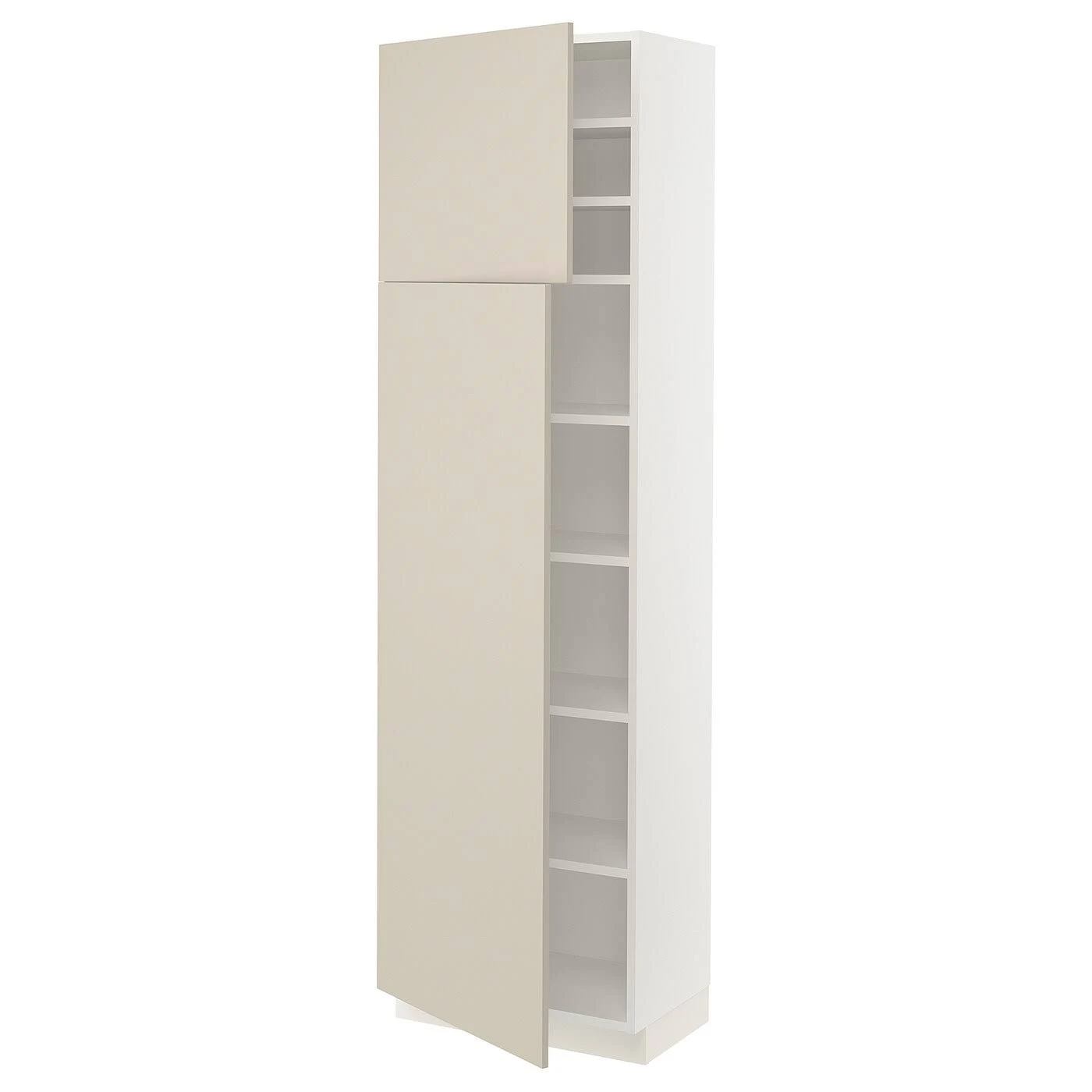 IKEA - SEKTION High Cabinet with shelves/2 Doors, white/Havstorp Beige, 24x15x80 49421122