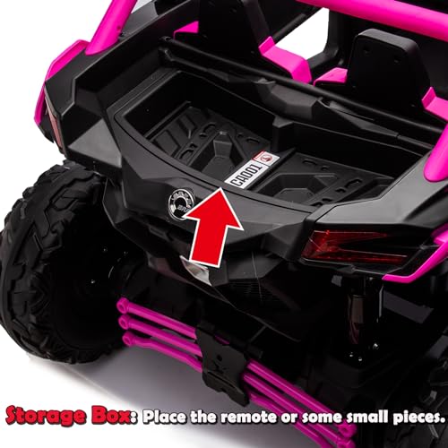 NEWQIDA 2 Seater Ride On Car with Remote Control 24V 4WD Electric Car for Kids 4x4 Ride on Truck Licensed Can Am Maverick UTV Ride On Toys for Big Kids, EVA Rubber Wheels, Spring Absorbers, Blue