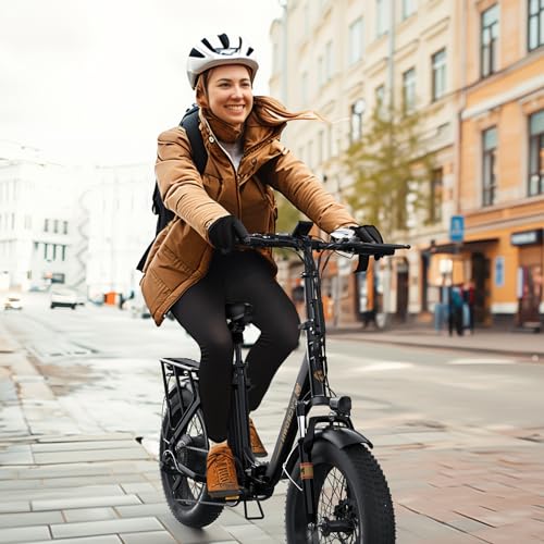 CycFree Electric Bike for Adults,1000W Peak Motor Ebike with 48V 15.6Ah Removable Battery up to 75+Miles & 20MPH Commuter Electric Bicycle, 20" Fat Tire All-Terrain Step-Thru 7-Speed E Bike