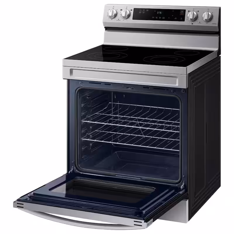 6.3 cu. ft. Smart Freestanding Electric Range with Steam Clean in Stainless Steel