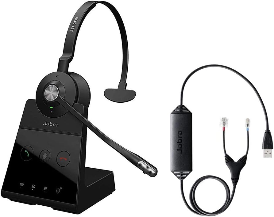 Jabra Engage 65 Wireless Stereo Headset with 14201-17 Link 17 EHS Adapter for Polycom