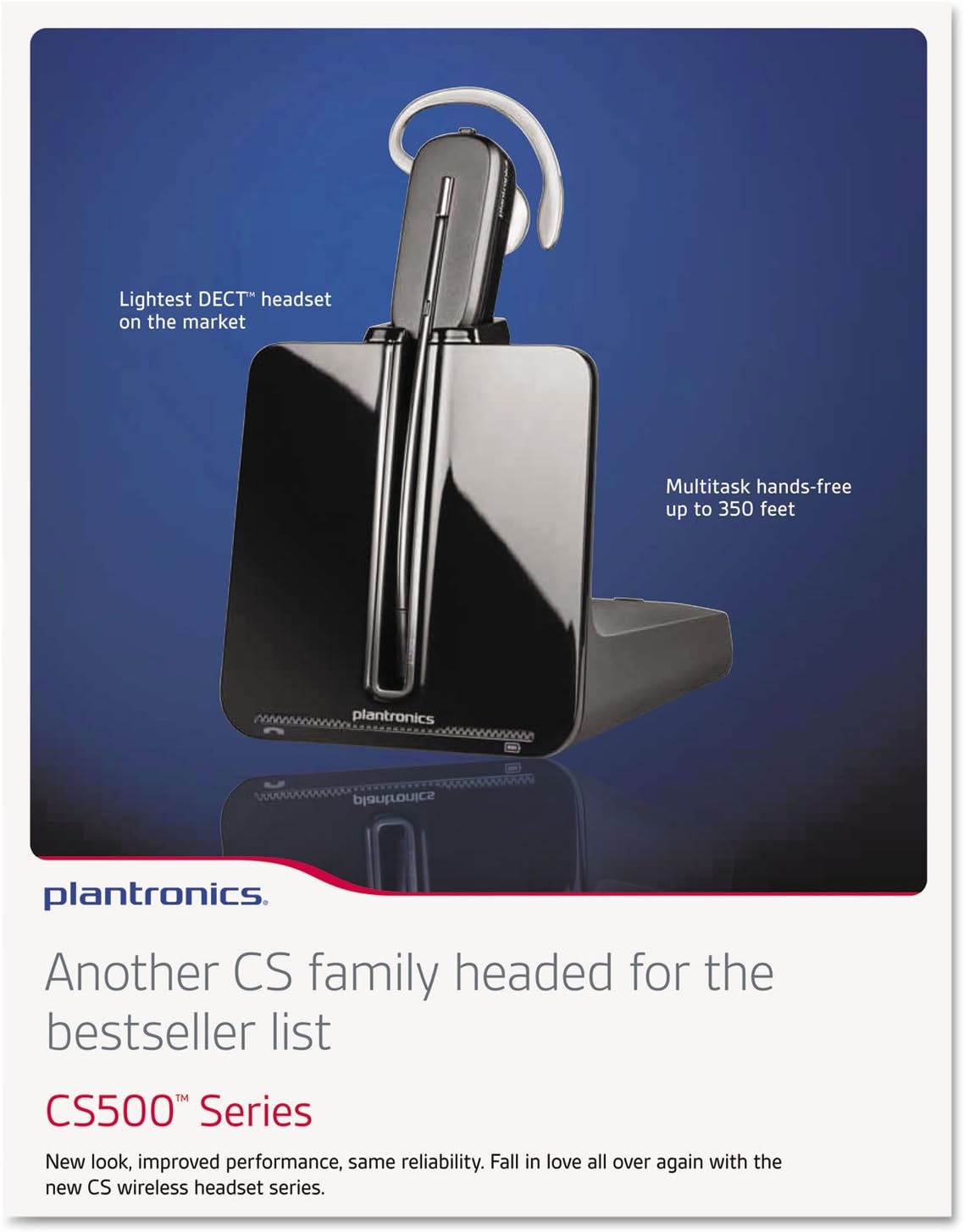 Plantronics CS540 Monaural Convertible Wireless Headset PLNCS540