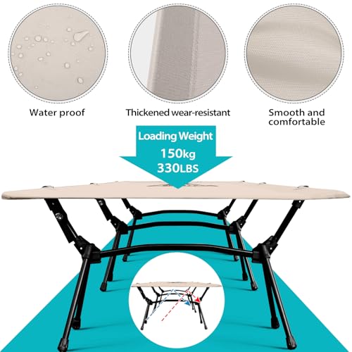 SUSNTY Camping cots for Adults,Ultralight Camping Cot with Leg Extenders,Portable Folding Camping cot,Backpacking Compact Tent Cot for Outdoor Camping, Hiking(Black)