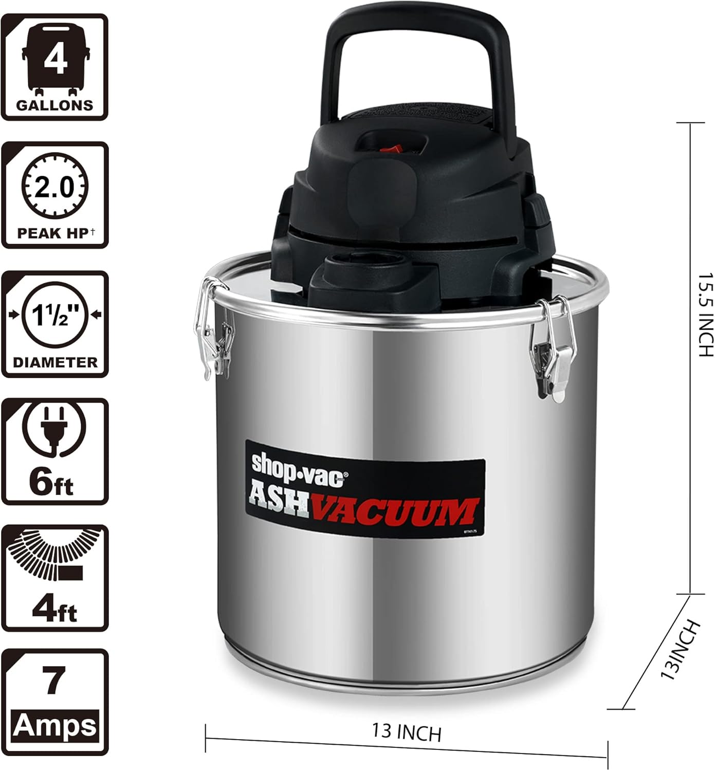 Shop-Vac 4 Gallon 2.0 Peak HP Ash Vacuum and 5 Gallon 9.0 Peak Kpa Ash Vacuum