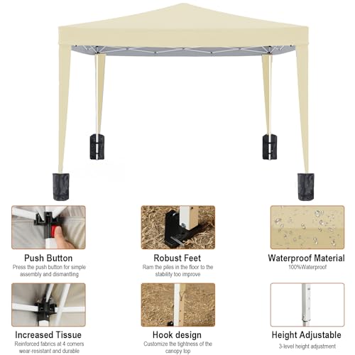 10x20 White Pop Up Canopy Tent Heavy Duty with 6 sidewalls Commercial Outdoor Party Tent Event Wedding Tents Instant Canopy Gazebo with Carry Bag UPF 50+ Waterproof Adjustable Height