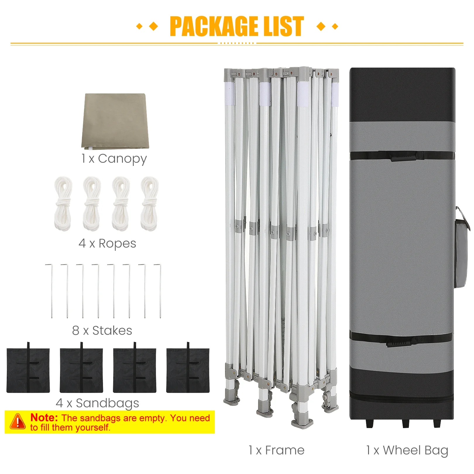 SANOPY 10x20 Pop up Canopy Tent Heavy Duty Party Tent Easy Set-up Instant Commercial Folding Outdoor Waterproof & UV 50+ Party Wedding Gazebo w/Roller Bag, 4 Sandbag (Upgraded Frame & Windproof),Khaki