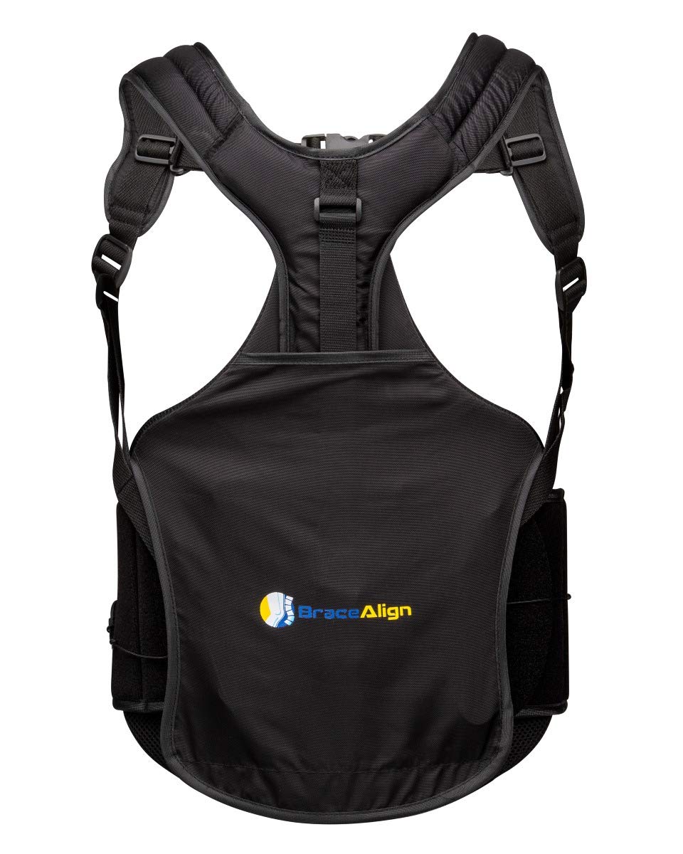 TLSO Thoracic Medical Back Brace PDAC L0456 L0457 - Pain Relief and Straightener for Fractures, Post Op, Herniated Disc, DDD and Spinal Trauma, Mild Scoliosis, Kyphosis, Osteoporosis by Brace Align (One Size)