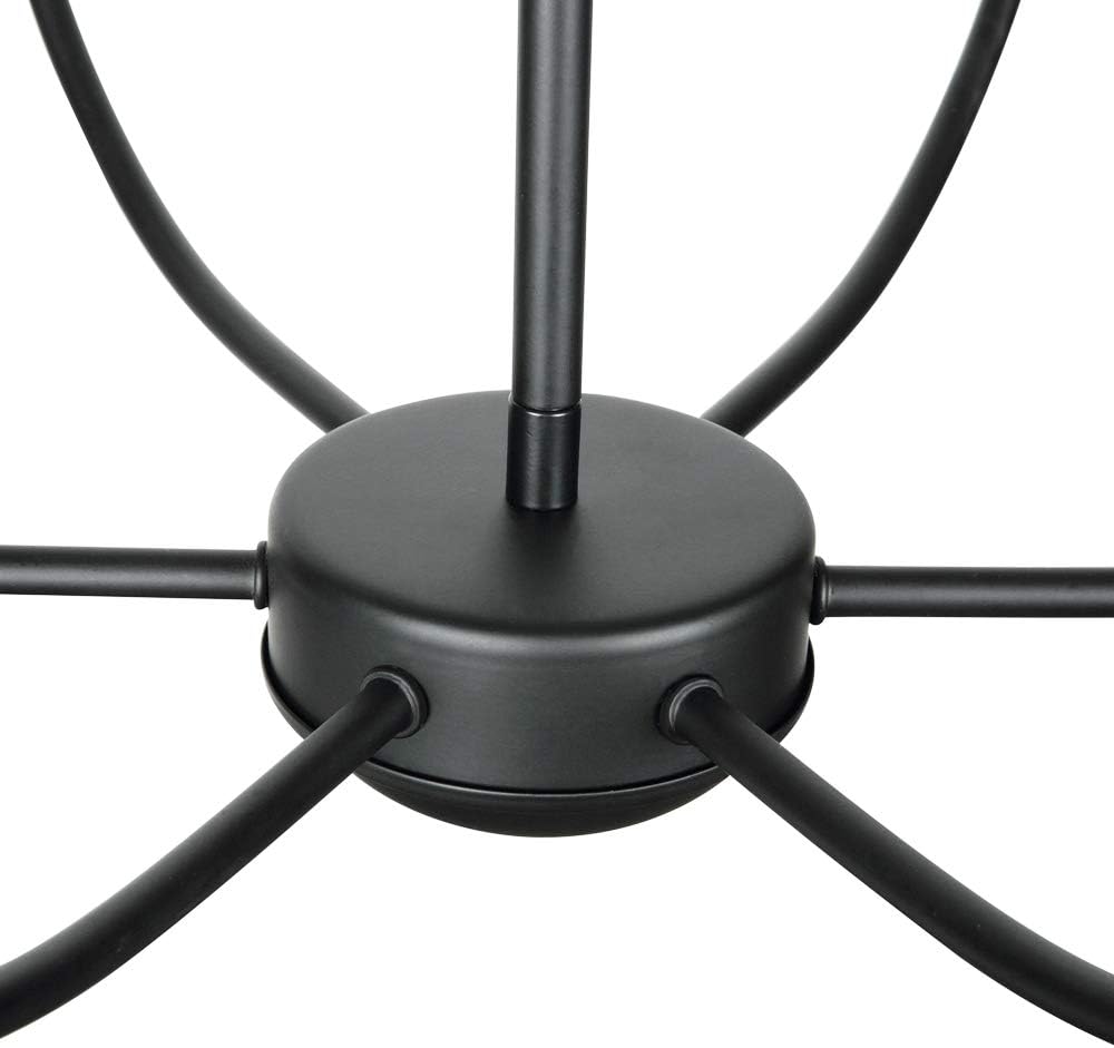 Derksic Black Farmhouse Chandelier 6-Light Wrought Iron Chandelier Rustic Candle Ceiling Pendant Light Fixture for Dining Room Kitchen Island Living Room Foyer Bedroom Entryway