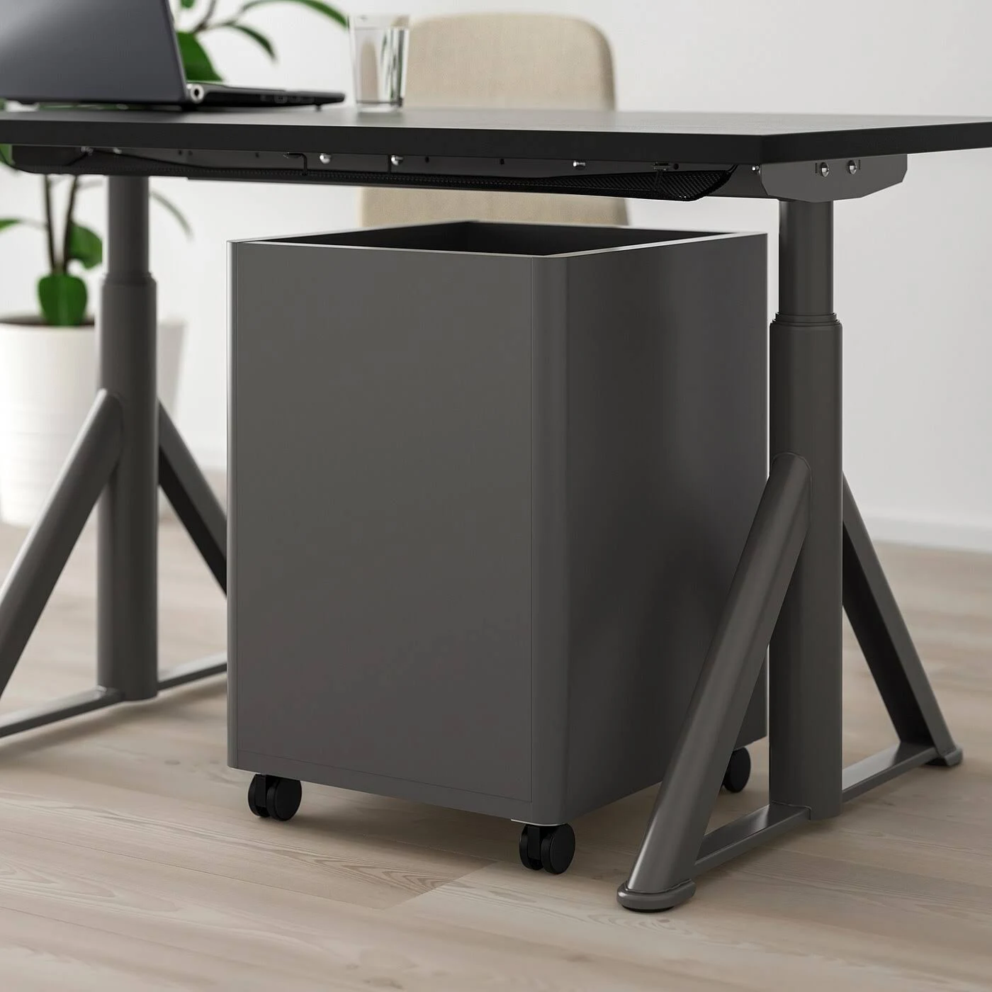 IKEA - ID?SEN Drawer Unit on Casters, Dark Gray, 16 1/2x24
