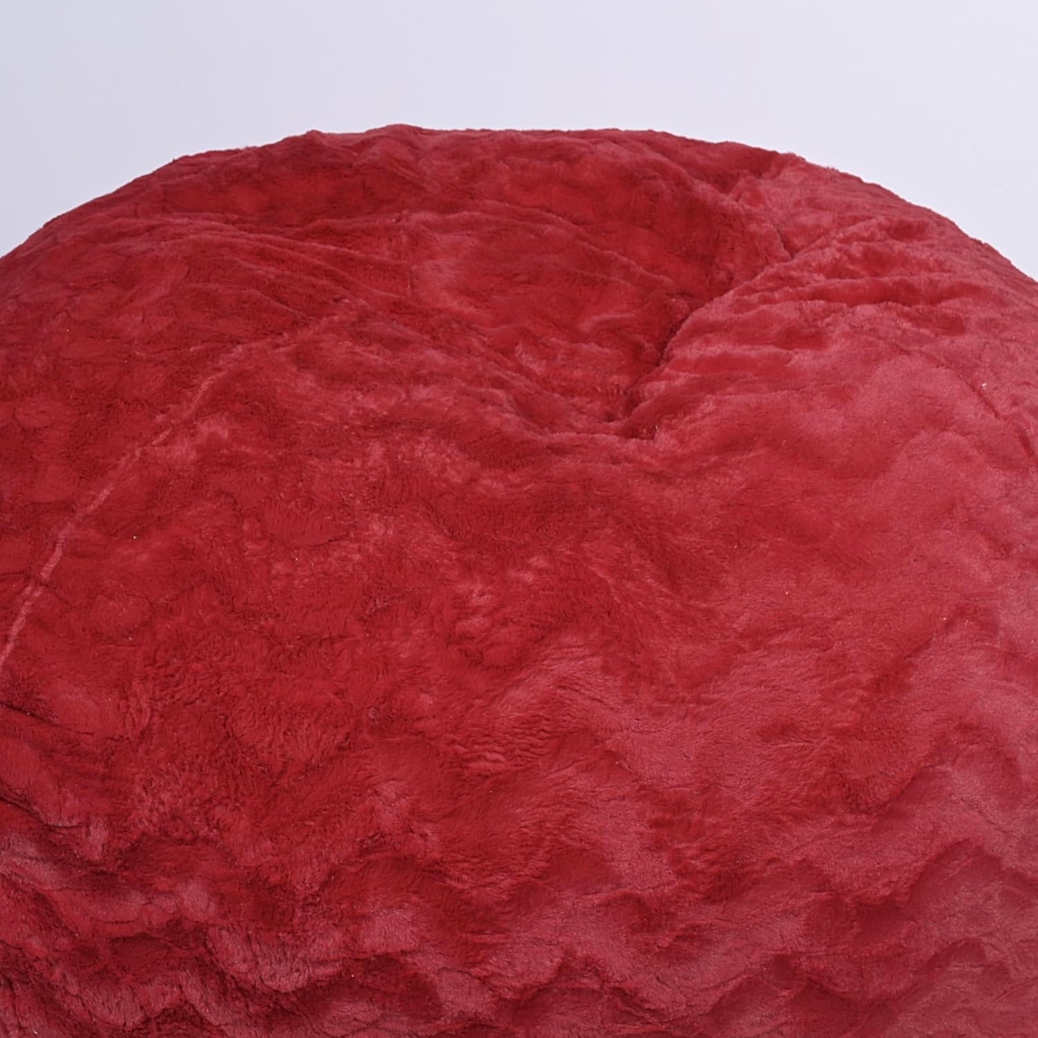 NicBex 4ft Bean Bag Chair,Faux Fur Beanbag Chair with Memory Foam,Adult Lounge Sofa with Washable Cover and Stretchable Fabric,Comfy Chair for Living Room Bedroom, Apartment,or Gaming Venue,Red