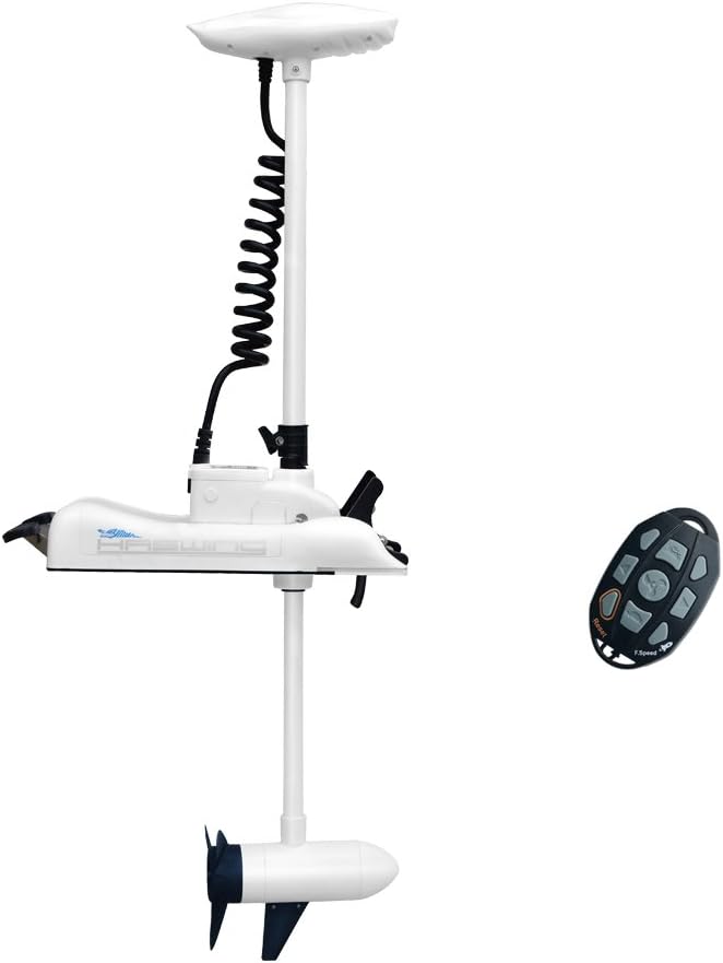 White Haswing 12V 55LBS 48" Shaft Bow Mount Electric Trolling Motor Portable, Variable Speed for Bass Fishing Boats Freshwater and Saltwater Use, Quiet Operation