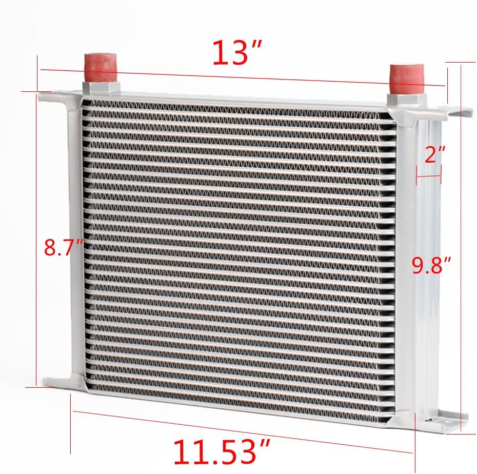 PIT66 30 Row 10AN Universal Engine Transmission Oil Cooler + 7" Fan With Fixed Oil Cooler Cooling Fan Kit