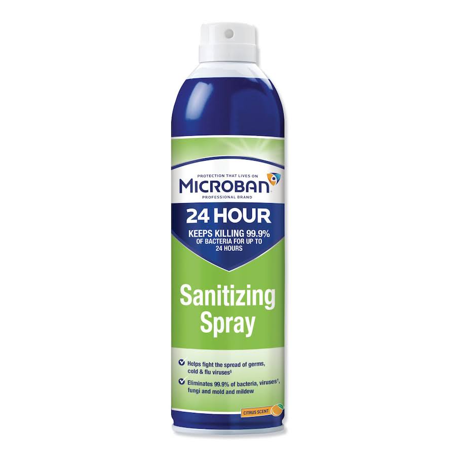 Microban, 24 Hour Disinfectant Sanitizing Spray, Citrus 15 Oz.,3 Packs