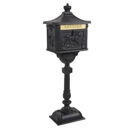 Heavy Duty Mailbox Postal Box Security Cast Aluminum Vertical Pedestal Brown 12404