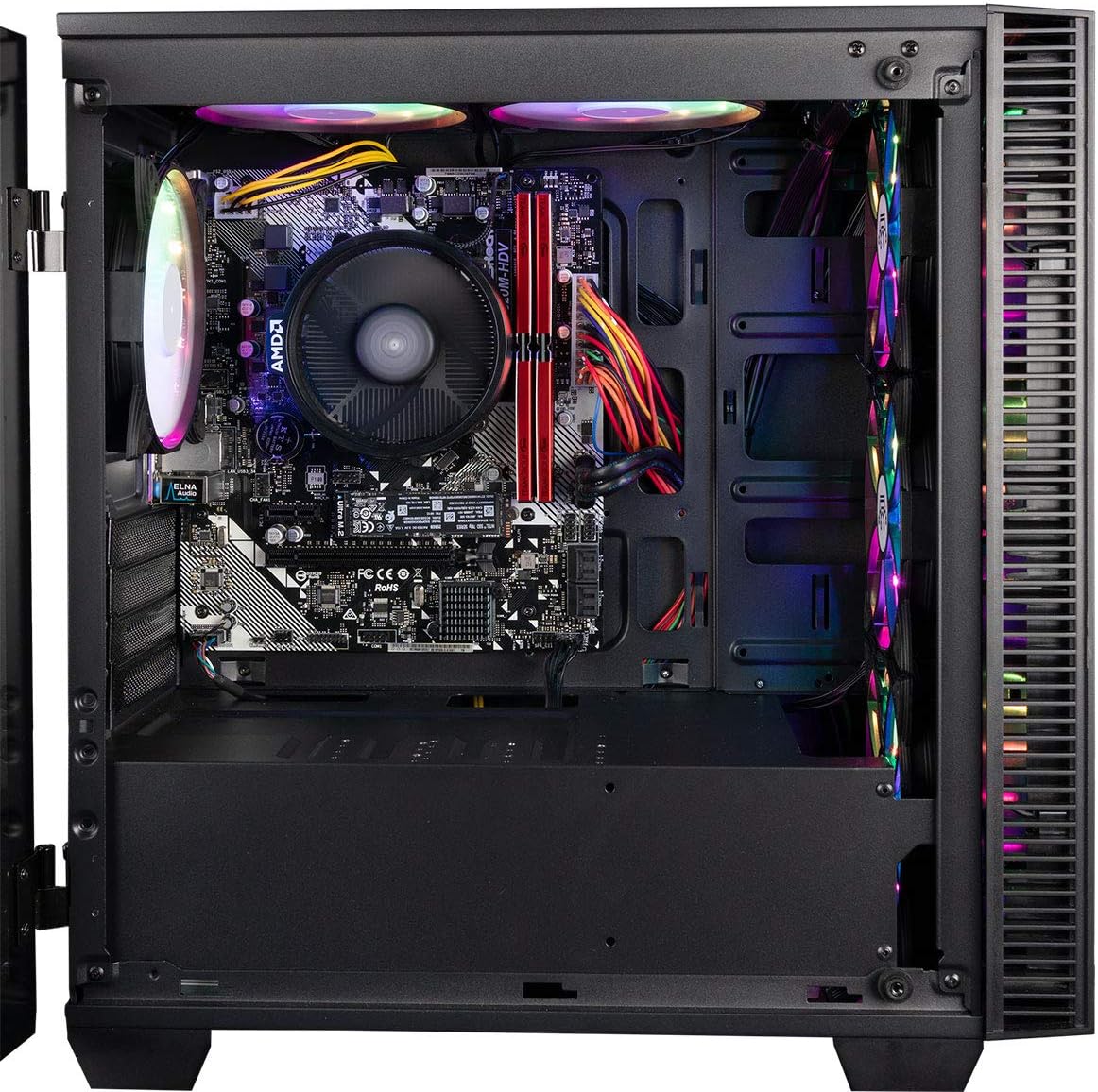 CUK Continuum Micro Gaming PC (AMD Ryzen 5 5600G with Radeon Graphics, 16GB RAM, 256GB NVMe SSD, 500W PSU, AC WiFi, Windows 11 Home) Gamer Desktop Computer