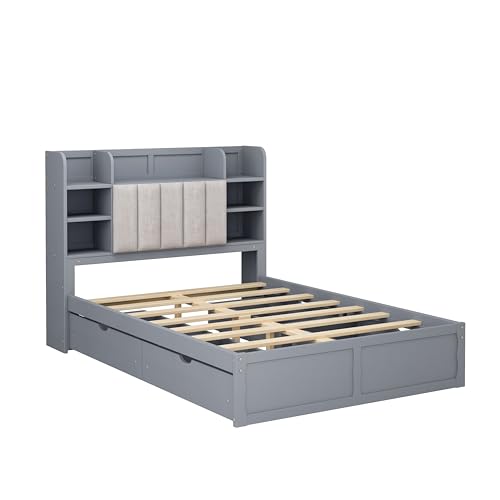 NicBex Murphy Bed Cabinet Wall Bed Queen Size Murphy Bed with Shelves, Drawers and USB Ports can be Folded into a Cabinet, Space-Saving Versatility for Guest Room, Study, Office, White