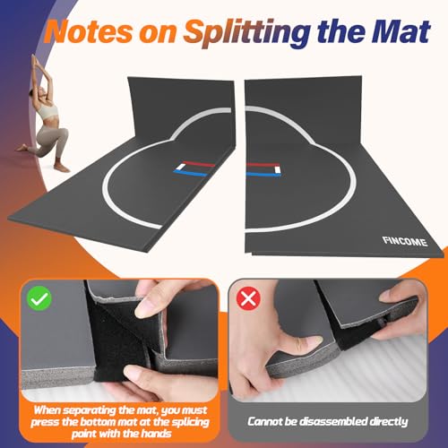 10' x 10' Wrestling Mat for Home Black Jiu Jitsu Wrestling Mats Durable Judo Mats for BJJ MMA Training Roll-Up Design Wrestling Mat for Grappling Martial Art Boxing Judo