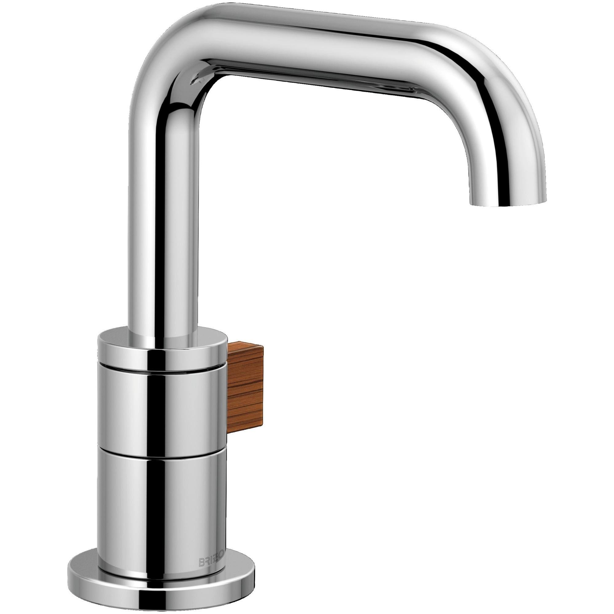 Brizo 65035LF-PCTK-ECO Litze Polished Chrome/Teak Wood Single Handle Single Hole Lavatory Faucet