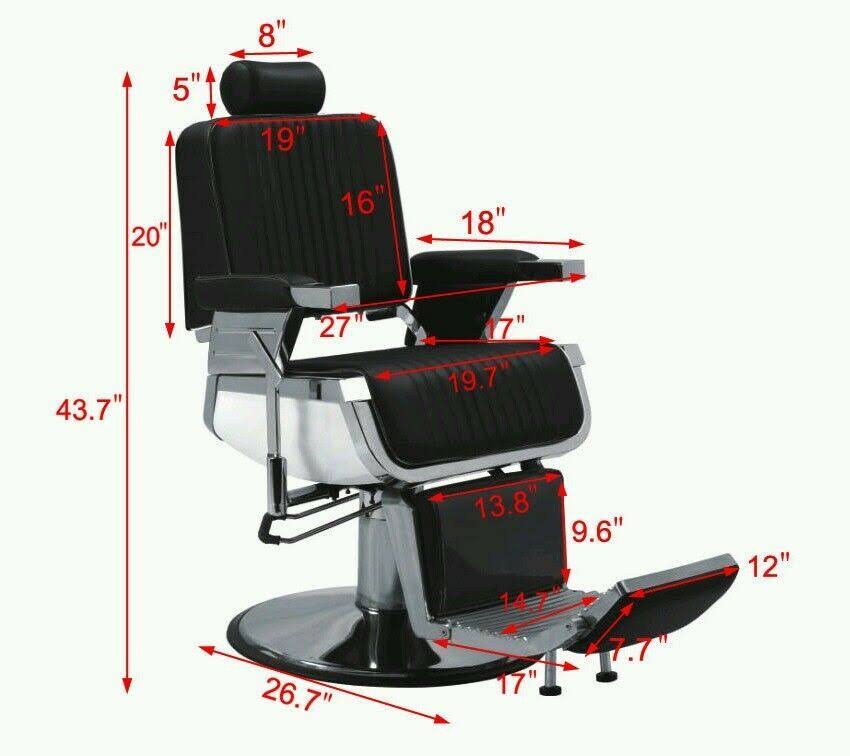 Lincoln Legend Heavy Duty Barber Salon Chair - Stainless Steel