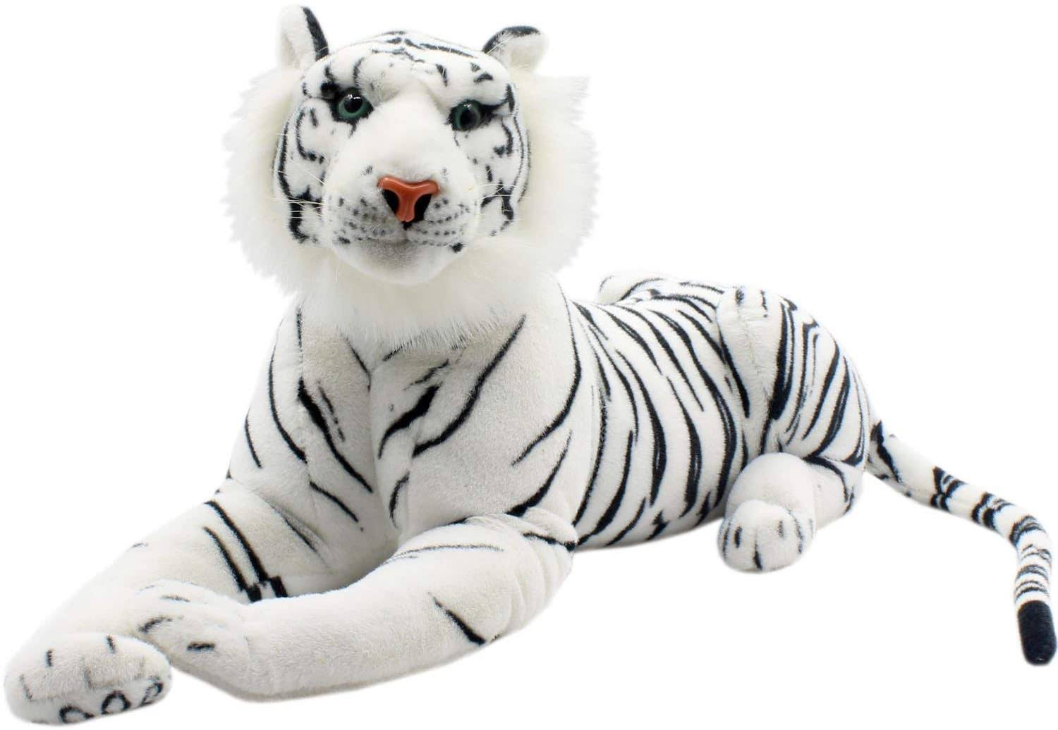 TAGLN Large Stuffed Animals Tiger Toys Giant Plush Big (White, 18 inch)