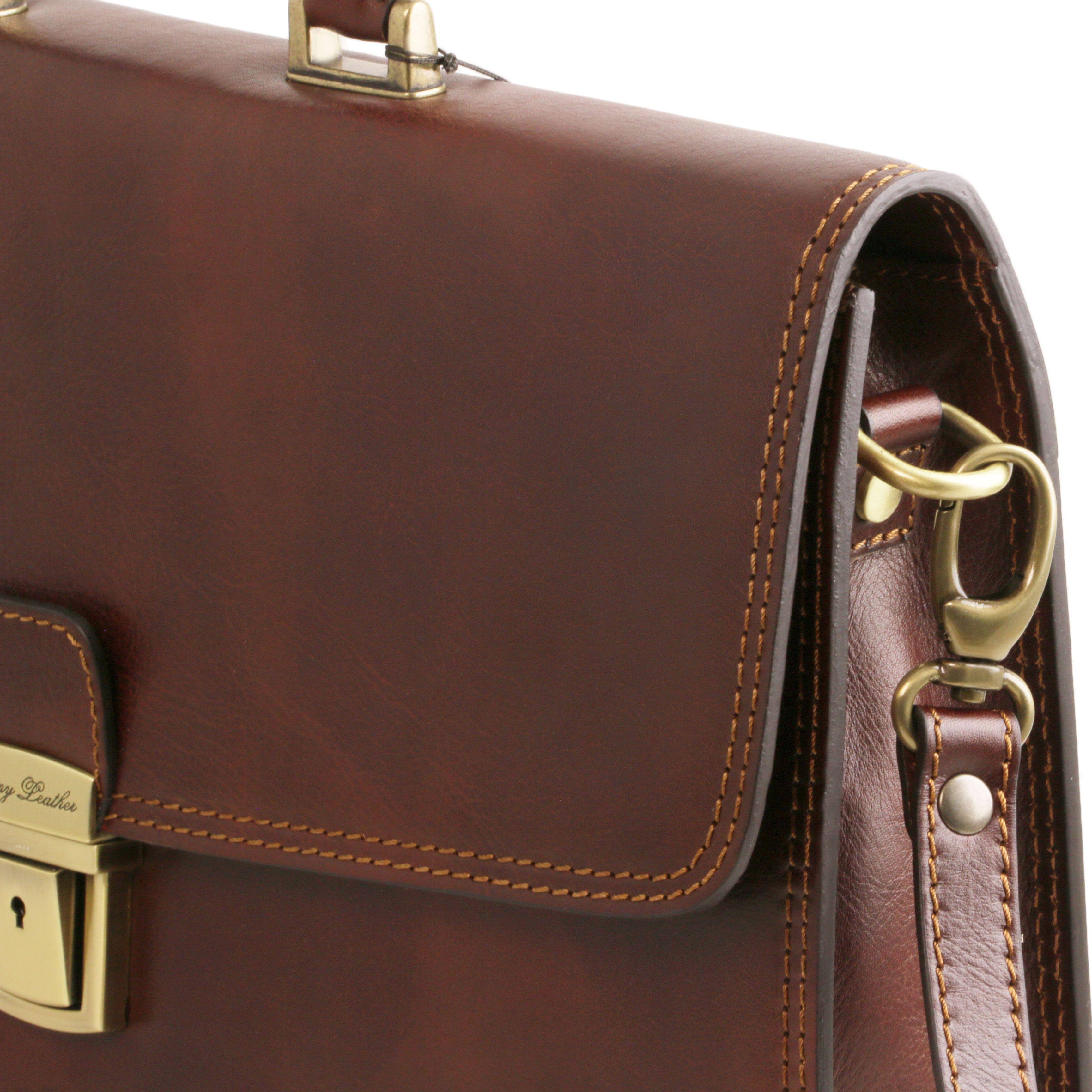 Amalfi - Leather Briefcase 1 Compartment - Red