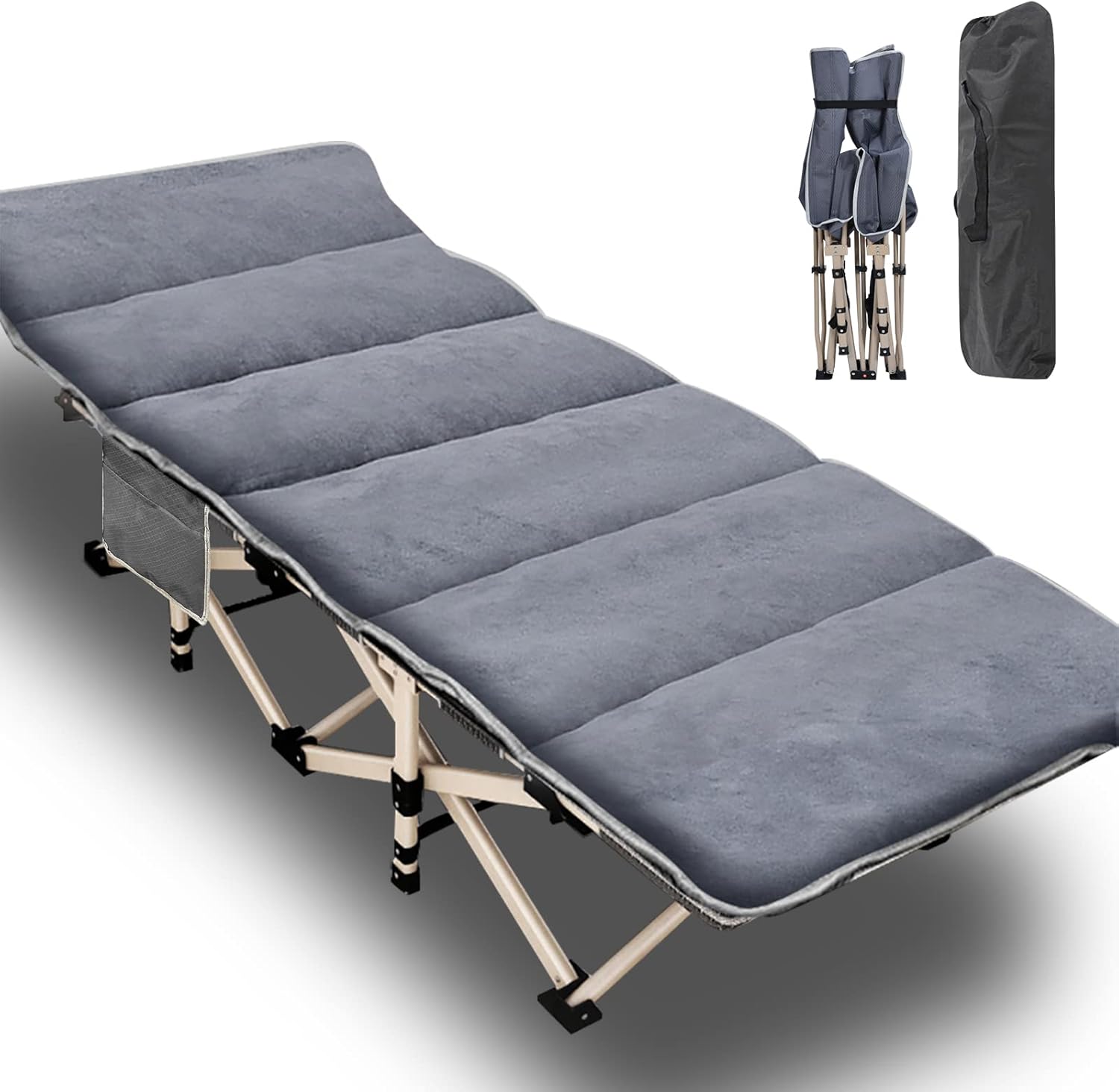 Folding Camping Cots for Adults Heavy Duty cot with Carry Bag, Portable Sleeping Bed for Camp Office Use Outdoor Cot Bed for Traveling
