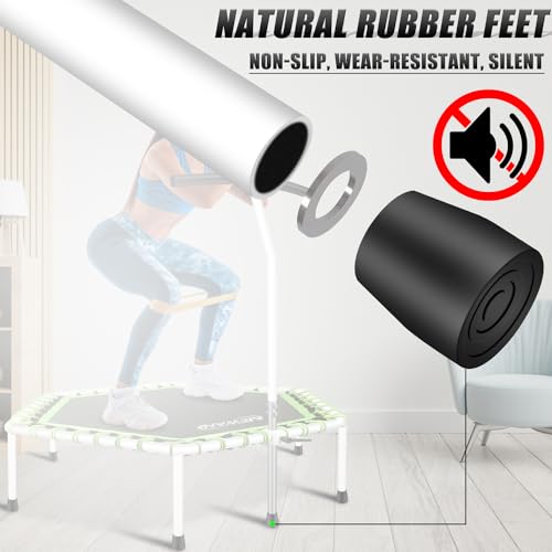 48'' Fitness Trampoline with Adjustable Handle Bar, Silent Trampoline Bungee Rebounder Jumping Cardio Trainer Workout for Adults - Max Limit 330 lbs